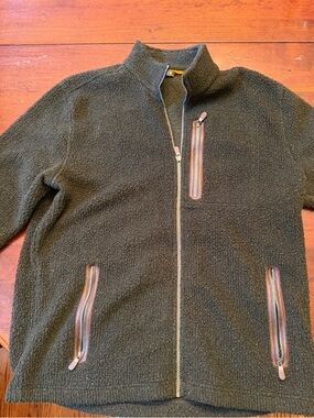 Orvis Olive Green Sherpa Full-Zip Men's Jacket